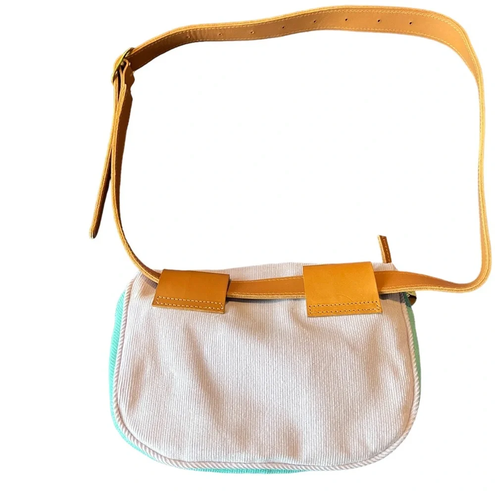 Clare V Mint & Lavender Corduroy Belt Bag